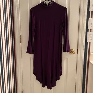 Purple dress with flared arms